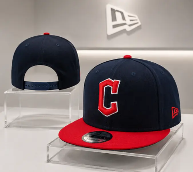 New Era MLB Cleveland Guardians 9FIFTY Snapback Hat, Adjustable Flat Bill Baseball Cap, Embroidered C Logo, Premium Unisex Streetwear, Classic Team Cap