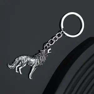 1/20pcs Fashionable Retro Wolf-Shaped Keychain Accessory, Stylish Men's Car Keys & Bag Decoration, Mens Key Accessory, Key Organizer Attachment, Animal Shaped Keyring, Retro Key Accessory, Vintage Animal Accessory, Stylish Keychain, Durable Keychain