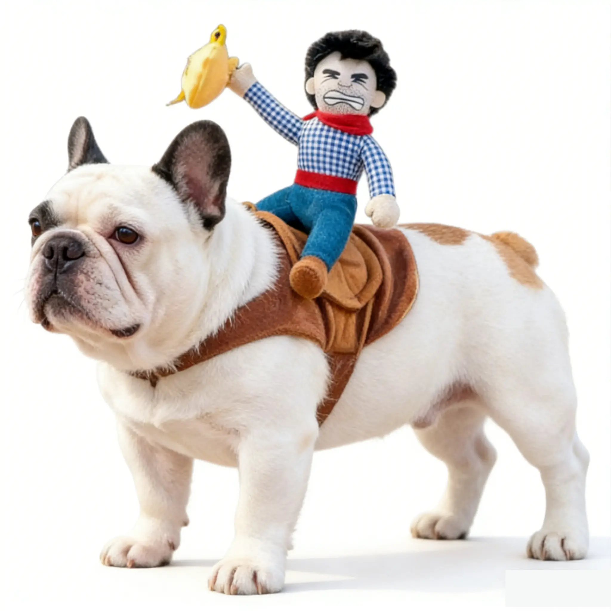 Dog & Cat Cowboy Money Bag Costume - Fun Plush Bandit Loot Sack Ride-On Prop with Straps, 4 Sizes, Quick-Use Social Media Photo-Ready Halloween Outfit