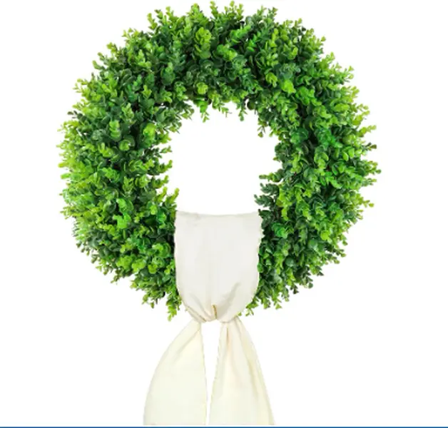 20'' Boxwood Wreaths Front Door Artificial Spring Wreath. Wreaths for Front Door Farmhouse Wedding Green Year Round Indoor Outdoor for Summer Wreath St Patricks Day Decorations