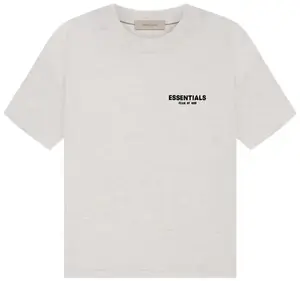 Fear of God Essentials Oversized Fit Snug ribbed crew neck design T-Shirt (Light Oatmeal), Menswear, Stylish