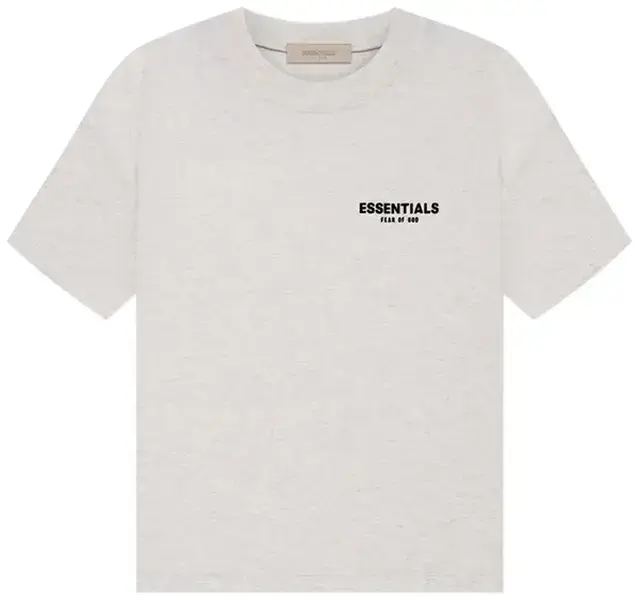 Fear of God Essentials Oversized Fit Snug ribbed crew neck design T-Shirt (Light Oatmeal), Menswear, Stylish