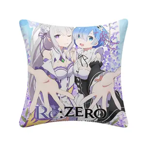 ReZero Anime Throw Pillow Officially Licensed Brand New Soft Durable 100% Spun Polyester Cover Machine Washable Double Sided Print with Zipper