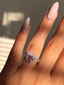 1 Carat Heart Ring, Platinum Plated, Miami Vss Moissanite, Perfect Proposal Gift, Anniversary Gift, Elegant Jewelry for Women