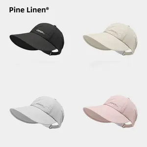 2PCS Wide-brimmed sun hat for men and women; summer outdoor baseball cap; flat-brimmed cap; open-top style suitable for ponytails; sun hat