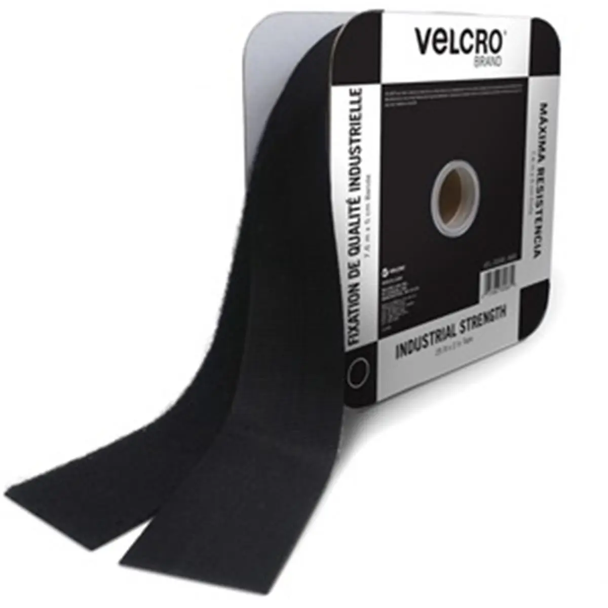 VELCRO Industrial Strength Adhesive Cloth Tape, 25 ft x 2 in Peel-and-Stick Hook and Eye Fastener for Dog & Cat Collars, Harnesses