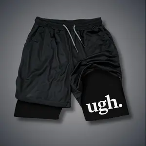 [Viral] 80s 90s Double-Layer Sports Shorts Graphic Shorts Black Camo Streetwear Shorts Men Outfits Men Vacation Outfits Shorts