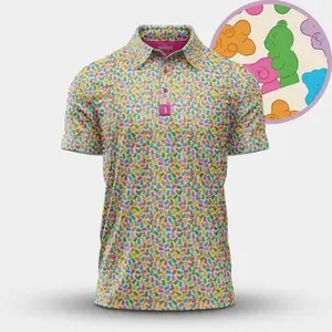 Men's fun and fashionable golf shirt, non fading, washable after washing, durable, men's top
