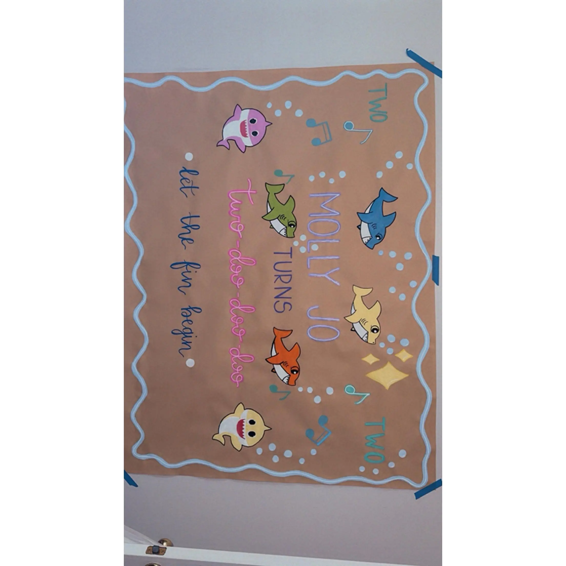 Baby Shark Birthday Banner - Fun Party Decor for Kids' Birthdays with Colorful Sharks Design