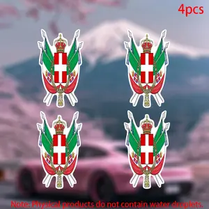 4pcs-Kingdom of Italy Sticker-car stickers for doors, windows, laptops, luggage, furniture and bumpers-durable adhesive vinyl material