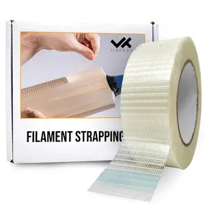 Transparent Bi-Directional Filament Strapping Tape - 1 Roll Bi Directional Filament Tape Reinforced Fiberglass Strapping Tape 1.5 inch 60 Yards