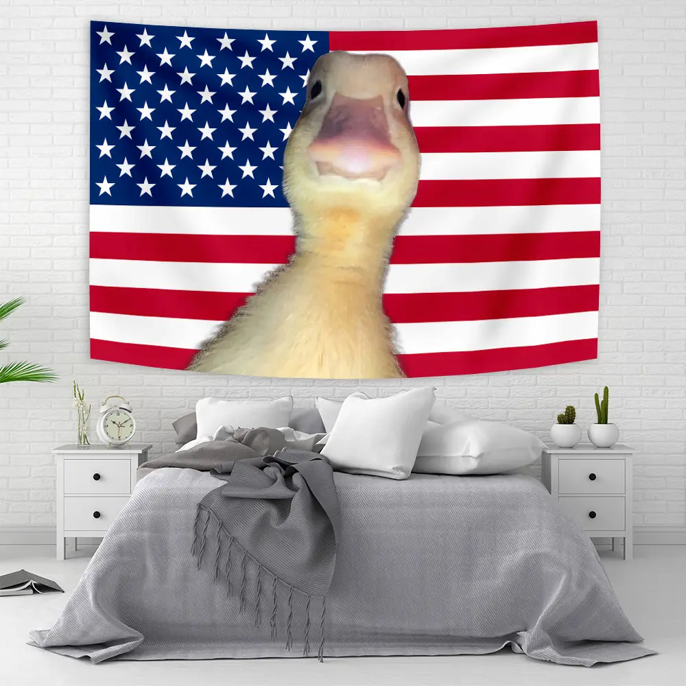 Duck Meme Funny Flag Tapestry "Welcome To My Crib" Wall for Bedroom Dorm Home Wall Decor Party Supplies tapestry wall hanging tiktokshopbacktoschool