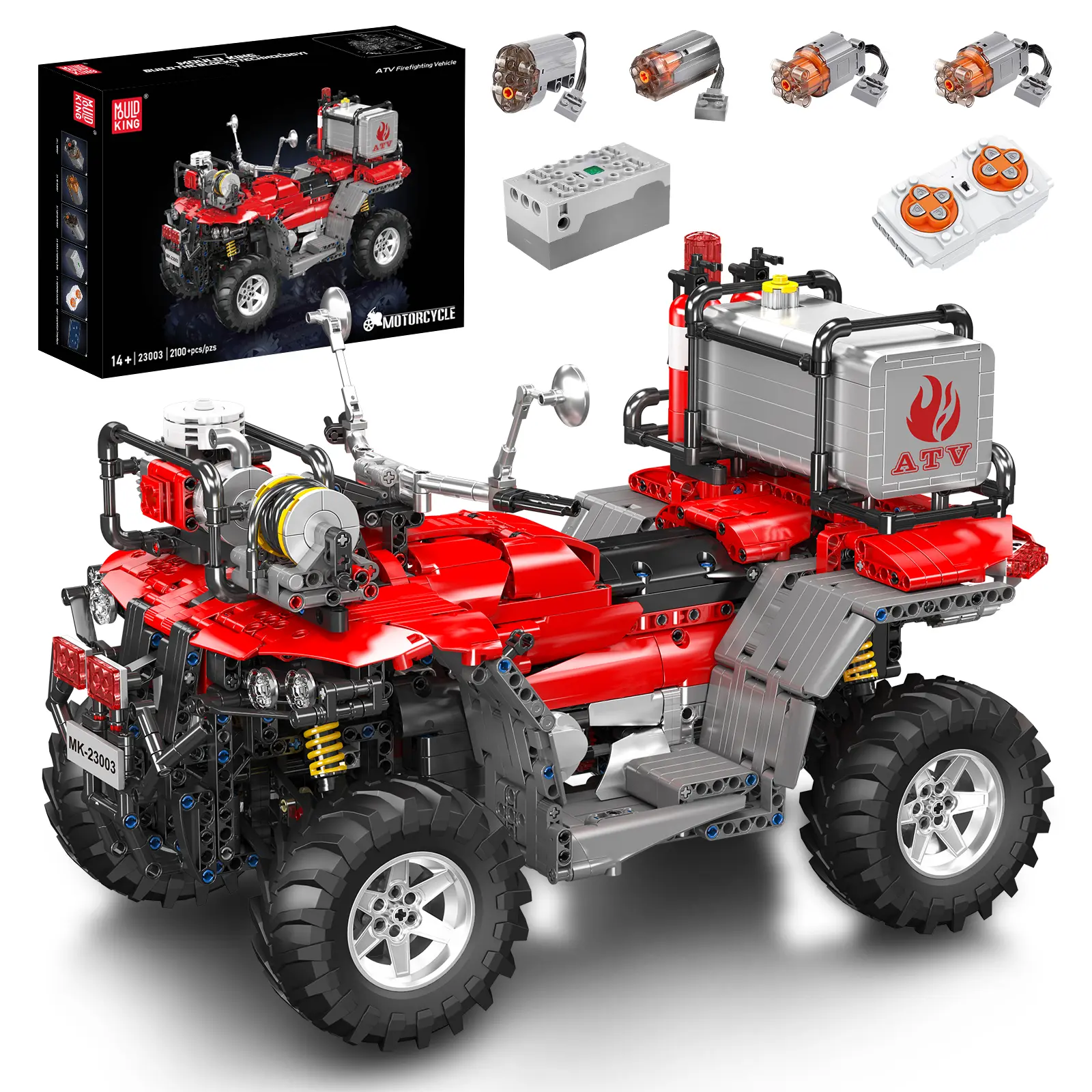 Mould King 23003 Fire Motorcycle Remote Control Car Building Block Adult Kid Toy summerwins