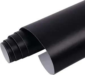 12 Inch x 60 Inch Matte Black Vinyl Wrap Sticker Decal Car Internal Wraps Self Adhesive DIY Film, Waterproof Wrap Roll Without Bubble for Door Sill Window Trim Edge Guard Protective