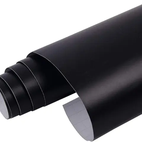 12 Inch x 60 Inch Matte Black Vinyl Wrap Sticker Decal Car Internal Wraps Self Adhesive DIY Film, Waterproof Wrap Roll Without Bubble for Door Sill Window Trim Edge Guard Protective
