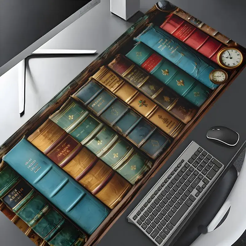 Literary Vintage Elegant Accessory for Bookish Spaces Design Large Gaming Mouse Pad, Stylish Desk Protector with Non-Slip Rubber, Multi-Size for Laptop & Desktop Use, Desk Accessories