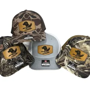 Duck Hunting Dog Richardson 112 Leather Patch Trucker Hat casual summer