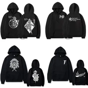[ Collection - Forward Observations Group ] Forward Observations Group Hoodie Men's Vintage Skeleton Graphic Hooded Sweatshirts 736