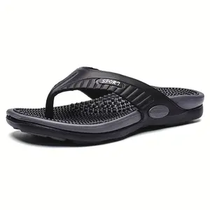Men's Massage Non-Slip Slides, Comfortable Quick-Drying Slides For Indoor Outdoor Bathroom Beach, Summer
