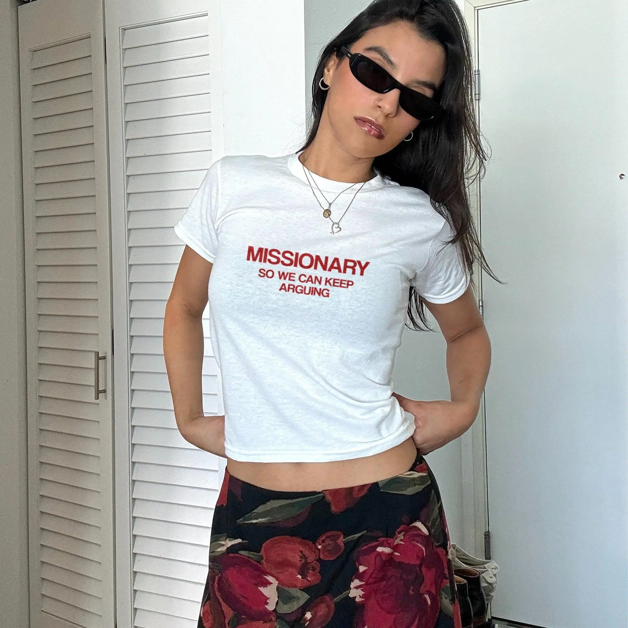 Missionary So We Can Keep Arguing Y2K Baby Tee
