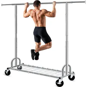 Clothing Garment Rack Capacity 525LBS Clothing Racks on Wheels Rolling Clothes Rack for Hanging Clothes Heavy Duty Collapsible Commercial