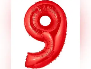 40" Large Number Balloon 9 Red