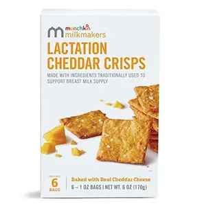 Munchkin® Milkmakers® Lactation Cheddar Crisps for Breastfeeding Moms with Oats and Flax, 6 Count