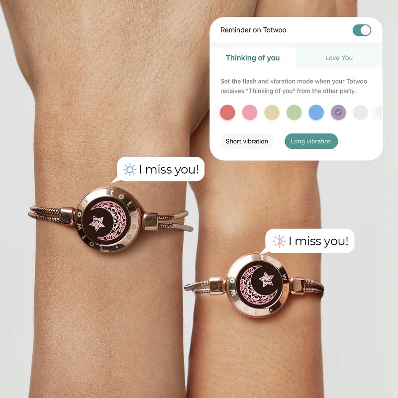 totwoo Long Distance Touch Bracelets, Meaningful Gift For Mom&Daughter or Bestie or Friends Anniversary Birthday