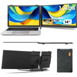 Laptop Screen Extender, Ultra-Thin 14" FHD 1080P Portable  for Laptop, 1.3lbs Lightweight Dual  Extender Plug & Play for 13"-17" Laptops, Compatible with Wins//Android/Chrome