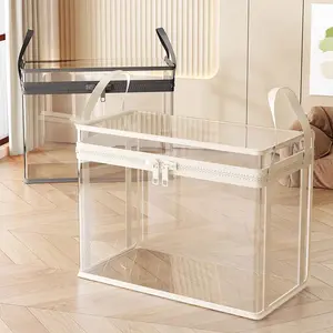 Doll storage bucket Plush toy storage artifact tube Transparent finishing box Large capacity doll doll storage bag box