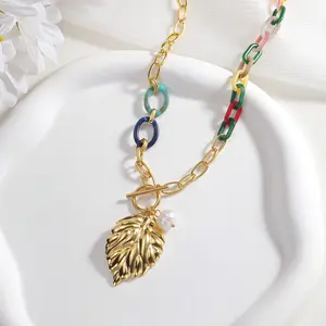 Tropical Leaf Necklace