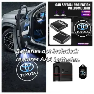 4 Pack Toyota Car Door Welcome Lights - Fits Camry/Corolla/Rav4/Highlander, Non-Destructive Stick-on Install, High Definition Logo Projection, Welcome Courtesy Light