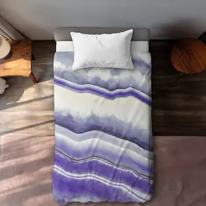 Begin Home Decor C1DCTXLWQCMUJL Purple Geode Twin Size Extra Long Duvet Cover - Livingroom Minerals Home Decor