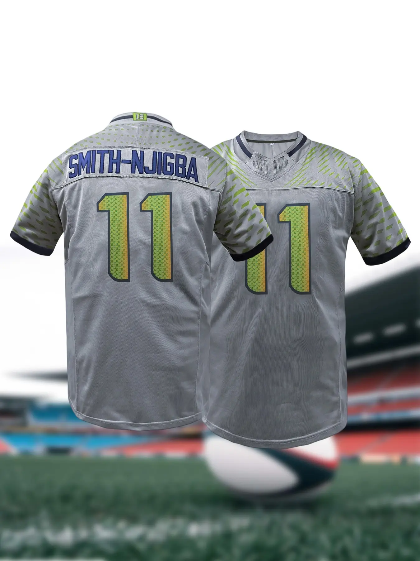 Men's Seattle #10 Football Embroidery Stylish Jersey Embroidery Sportswear with Embroidered Name & Number - Breathable Loose Fit Unisex Design - 100% Polyester - Ideal for Training, Outdoor Activities, and Casual Wear - All Seasons Outdoor Apparel