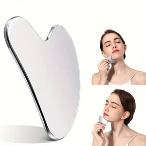 Stainless Steel Gua Sha Facial Tool, Heart Shape Face Sculpting Massage Tool for Jawline Lifting, Lymphatic Drainage & Muscle Relief