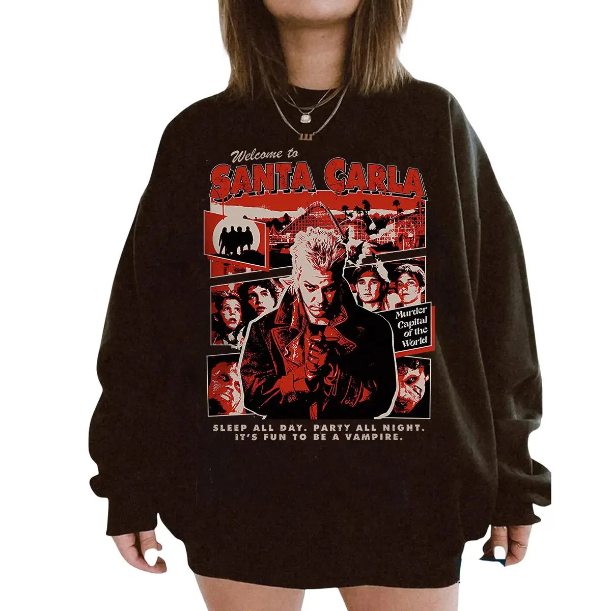 The Lost Boys Vampire Sweatshirt, H0rr0r Movie Sweater, Welcome To Santa Carla Sweatshirt Unisex