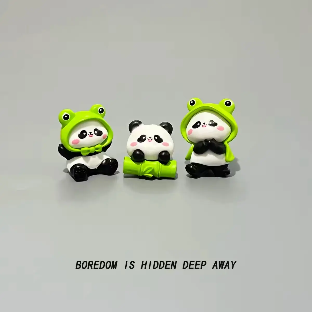Kawaii Vinyl PVC Mini Figurines, Panda Desktop Ornament, Steady Weight Relaxation Cartoon Fun Decor for Toys & Hobbies Collection