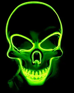 Halloween Skeleton Mask LED Glow Scary Mask