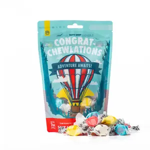 Taffy Shop, Congrat-Chewlations Salt Water Taffy Bag (7oz) - Gourmet Soft, Sweet & Chewy Candy