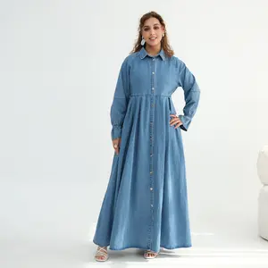 Denim Dress Middle Eastern Dubai European And American-style Robe