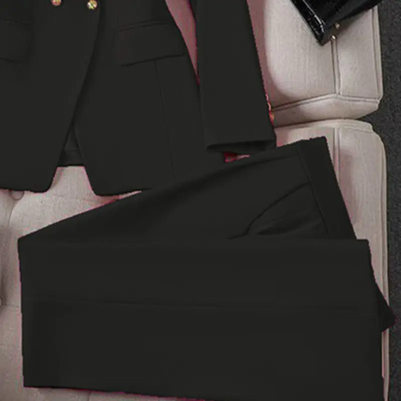 Vintage Blazer Slim Fit Fashion 2025 Women Korean Style Casual Design Sense Top and Trousers Set233 Vintage Blazer Slim Fit Fashion 2025 Women Korean Style Casual Design Sense Top and Trousers Set233