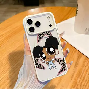 Leopard Print Girl Phone Case for iPhone 17 AIR 17 PRO 16 PRO 15  PRO MAX  14 PLUS 13 PRO 12 11 PRO XS MAX X XR, Accessories, Smartphone
