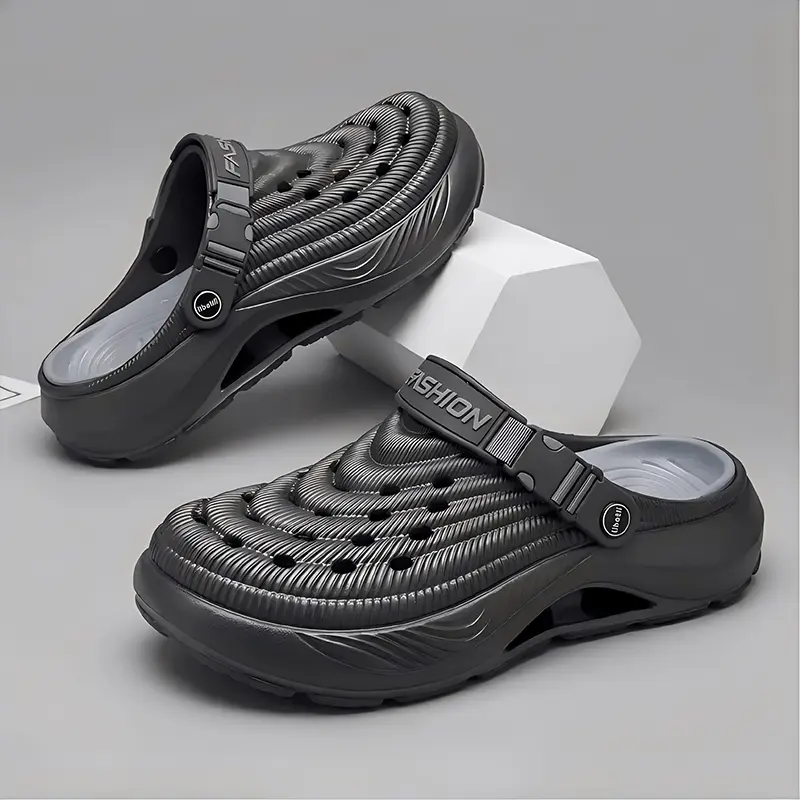Men's Sport Clogs with EVA Upper, Lightweight Cushioned Water Shoes with Adjustable Heel Strap, Non-Slip for Beach, Pool & Party, Heel Strap Adjust, Outdoor Casual, Quick Dry, All Seasons, Anti-Slip Wear-Resistant Men's Clogs, Clog Sandals