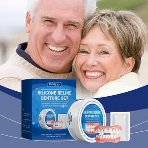 Silicone Reline Denture Set Detachable Reusable Veneers Teeth for Orthodontic Teeth Both Men and Women Dental Decoration