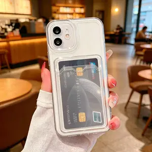 Card holder phone case  for Samsung Galaxy A73 A72 A56 A53 A54 A32 A33 A25 A26 A15 A12 Transparent card holder DIY for printing photos couple men and women max silicone anti-fall xr high-grade soft Anti-Yellowing Cover, 4-Corner Protection