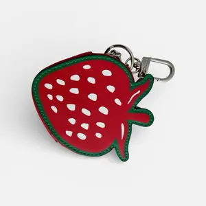 Strawberry Design Compact Practical Keychain, Stylish Fashion Accessory Coin Purse Keychain