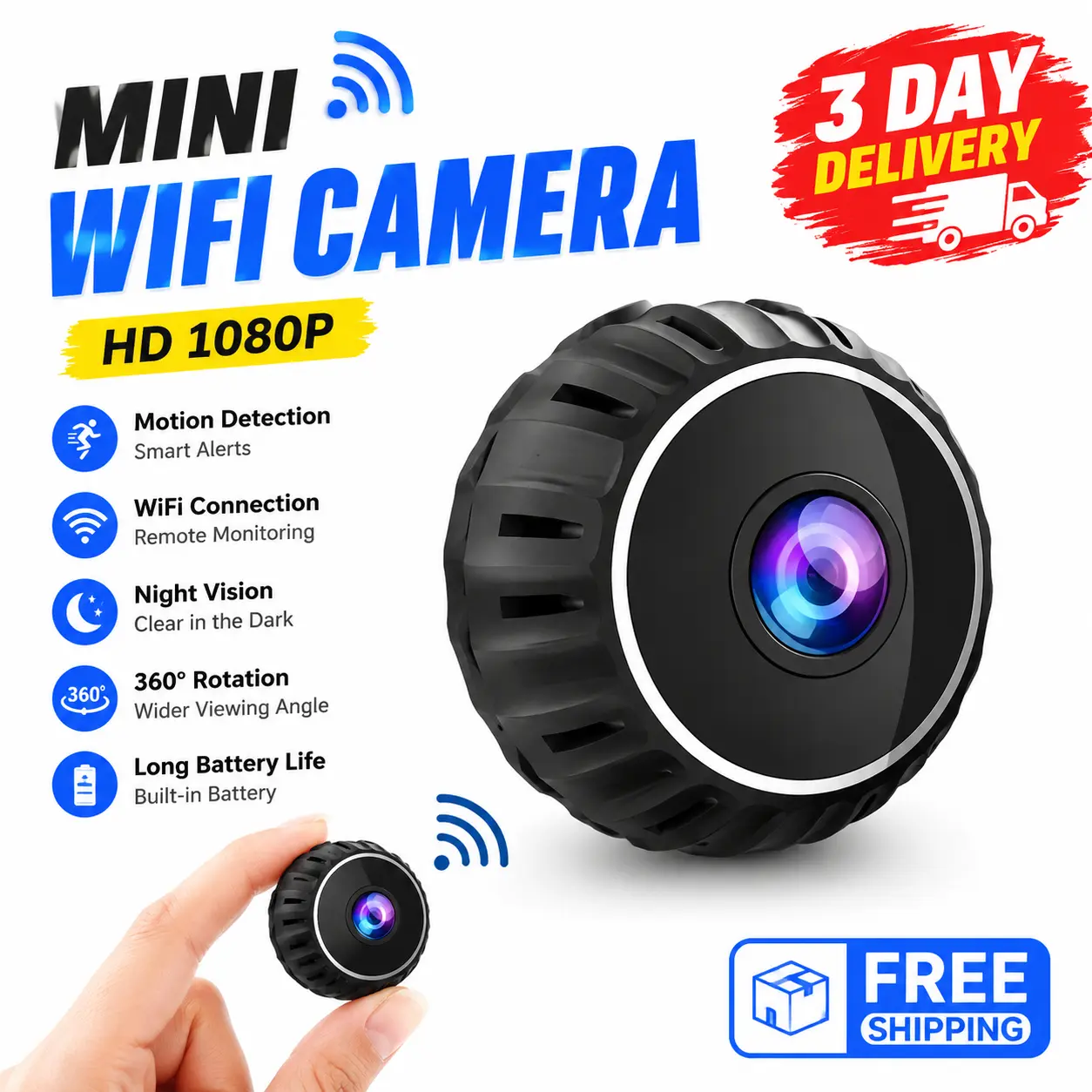 2026 Smart Home Camera, Wireless WiFi Monitoring, Abs Material, Rechargeable Lithium Polymer Battery, Remote Viewing Via APP, Office & Indoor Use, Home Security Camera20