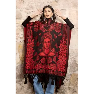 Mexican Traditional Frida Kahlo Poncho. Gaban Frida Kahlo.