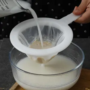 2pcs Kitchen Ultra-Fine Nylon Mesh Strainer, 1/2 Count Plastic Filter Spoon For Soy Milk Coffee Milk Yogurt Juice, 2025 Kitchen Gadgets