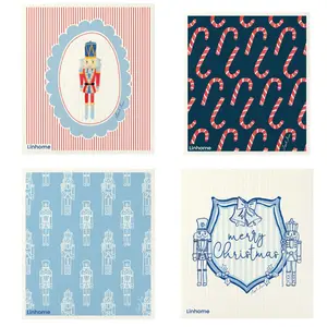 Holiday Nutcracker Collection - Linhome x Liesel Anne Swedish Dishcloths - 4 Pack